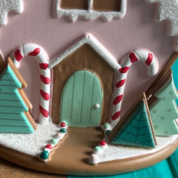 Hallmark 2022 Pink Gingerbread House Glitter Christmas Ornament - Picture 7 of 14